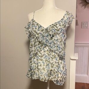 cupcakes & cashmere Butterfly Print Camisole blouse size L